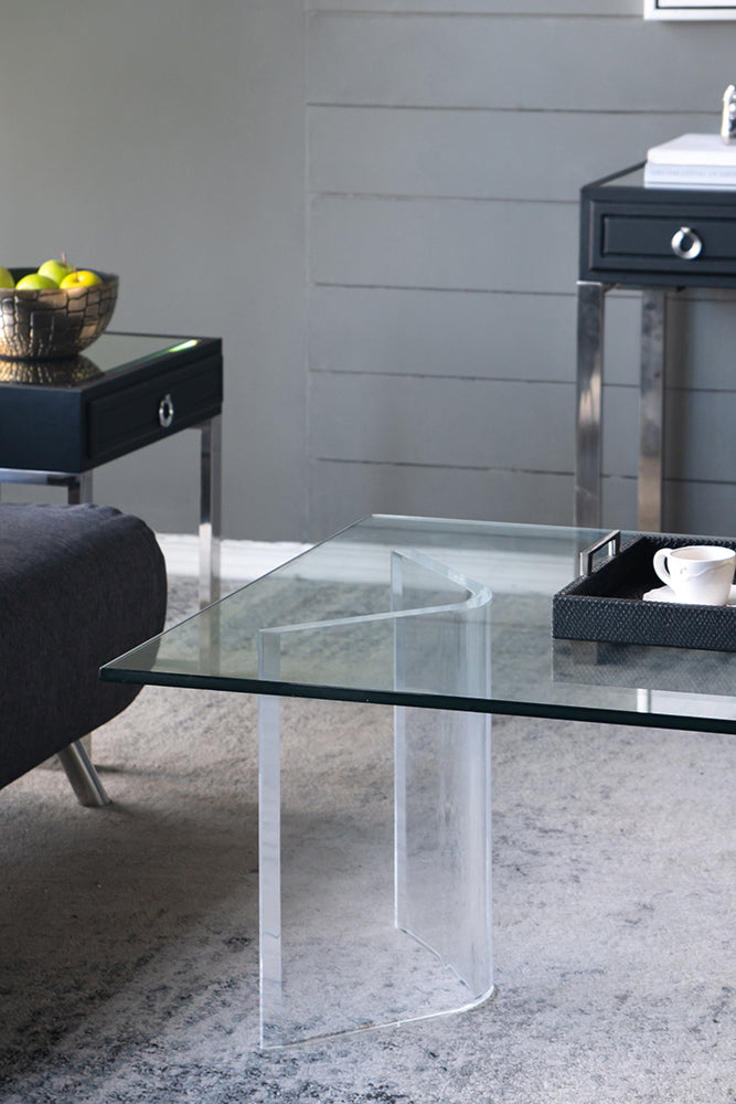 A&B Home Acrylic & Glass Coffee Table