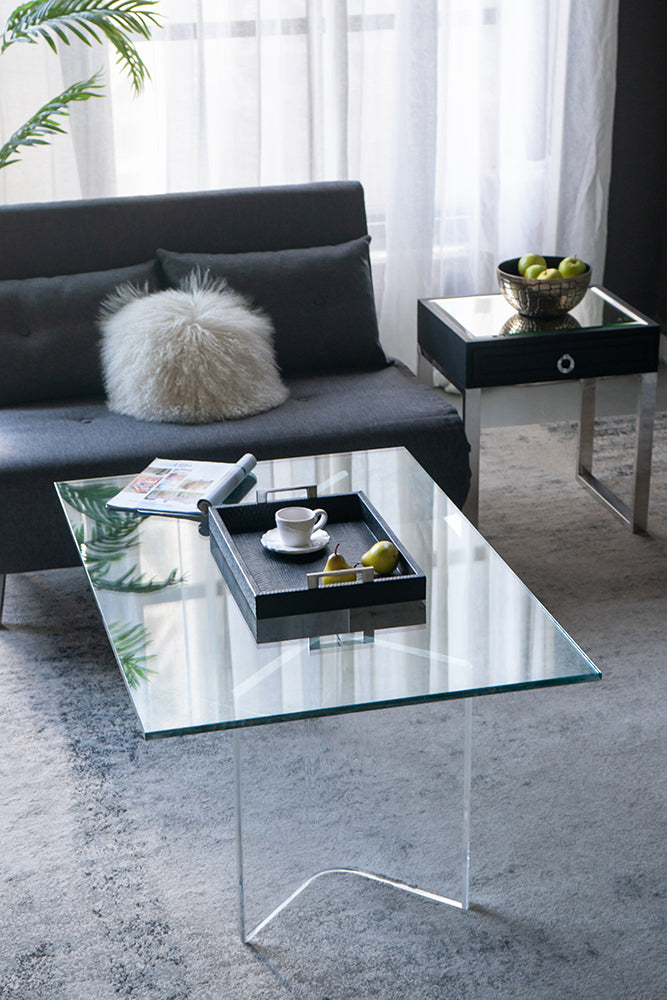 A&B Home Acrylic & Glass Coffee Table