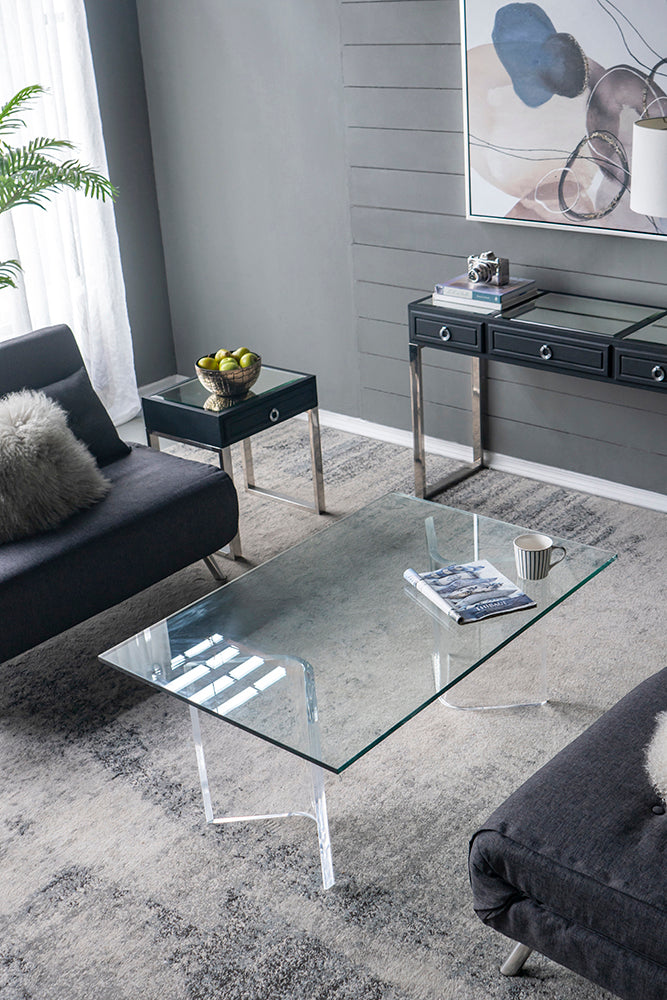 A&B Home Acrylic & Glass Coffee Table