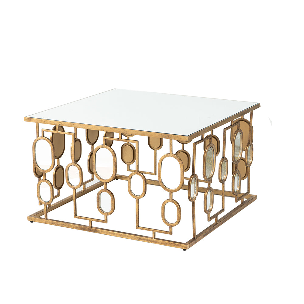 A&B Home Metal Coffee Table With Mirror