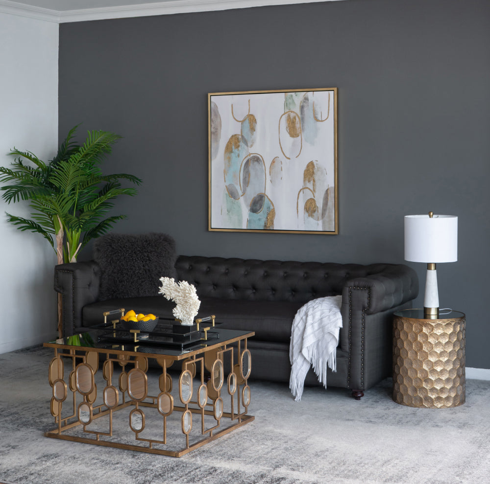 A&B Home Metal Coffee Table With Mirror