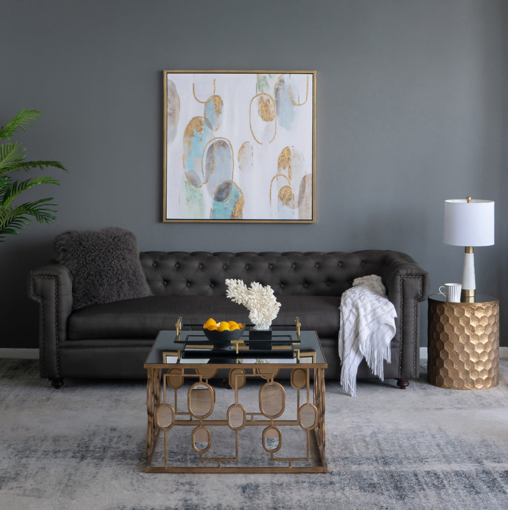 A&B Home Metal Coffee Table With Mirror