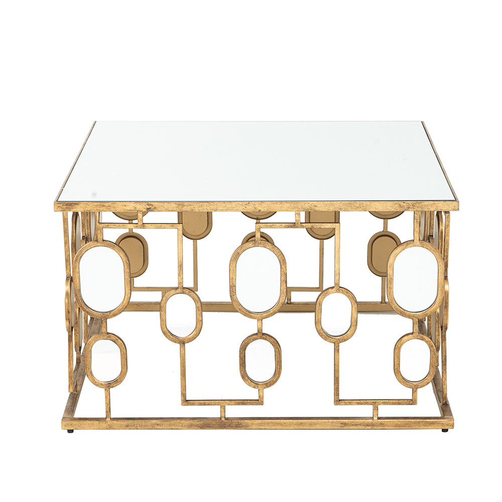A&B Home Metal Coffee Table With Mirror