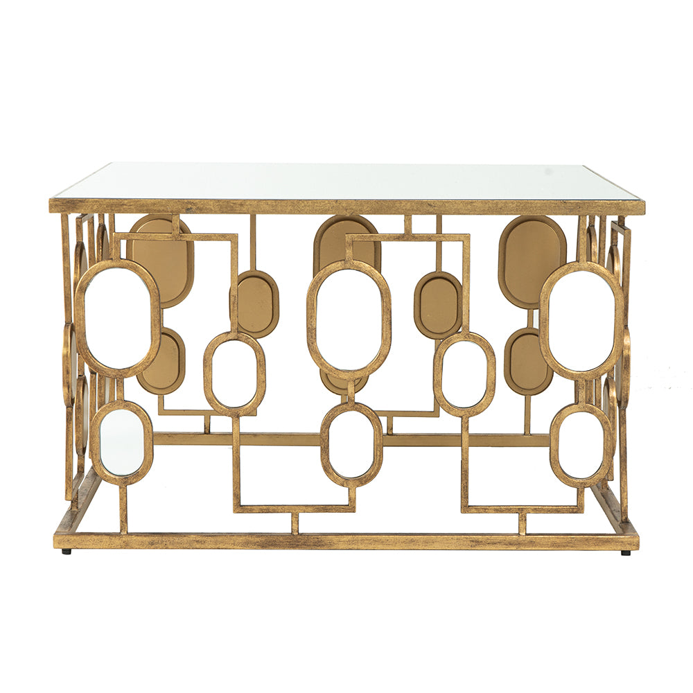 A&B Home Metal Coffee Table With Mirror