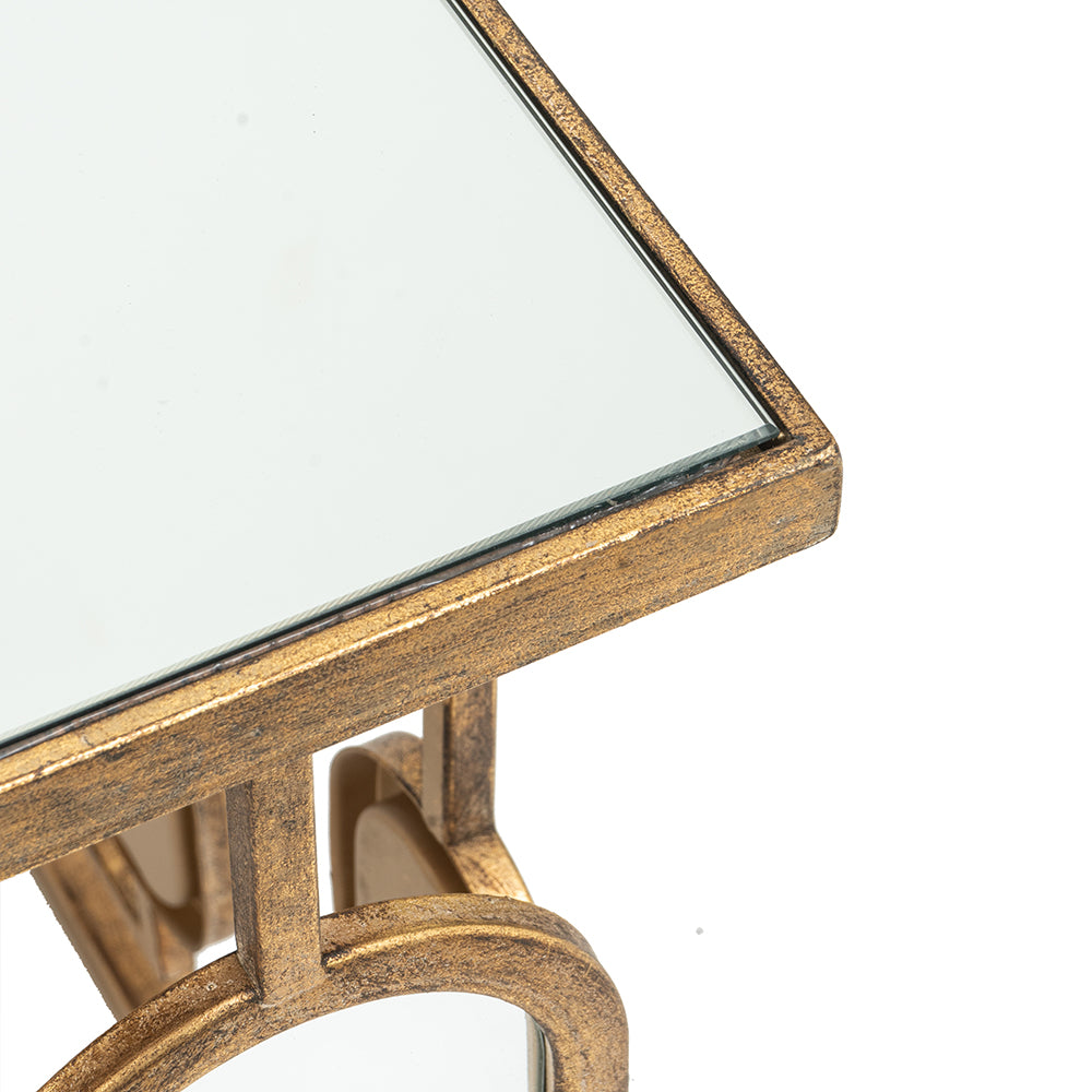 A&B Home Metal Coffee Table With Mirror