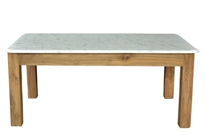 BIDK Home Teak & Marble Coffee Table
