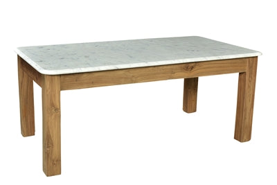BIDK Home Teak & Marble Coffee Table