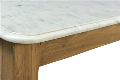 BIDK Home Teak & Marble Coffee Table