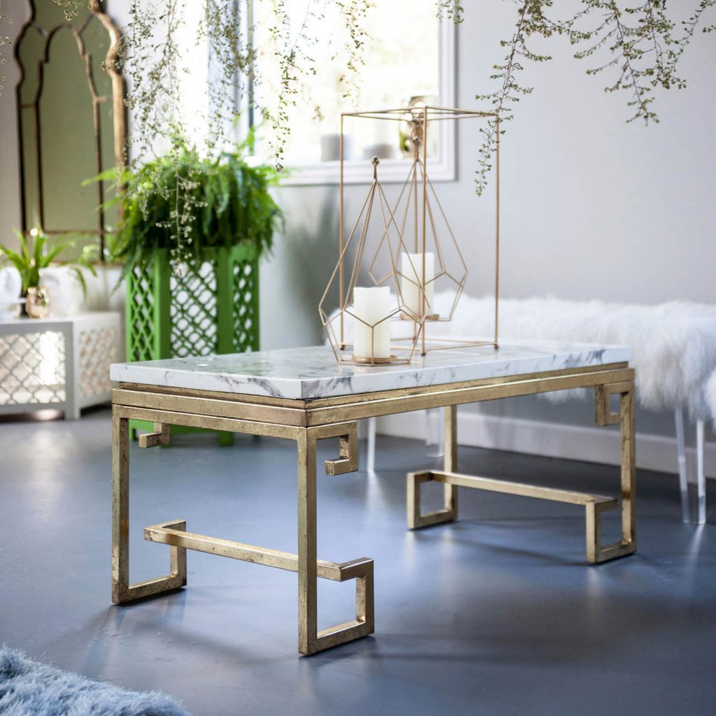 A&B Home Phoenecian Nights Marble Coffee Table