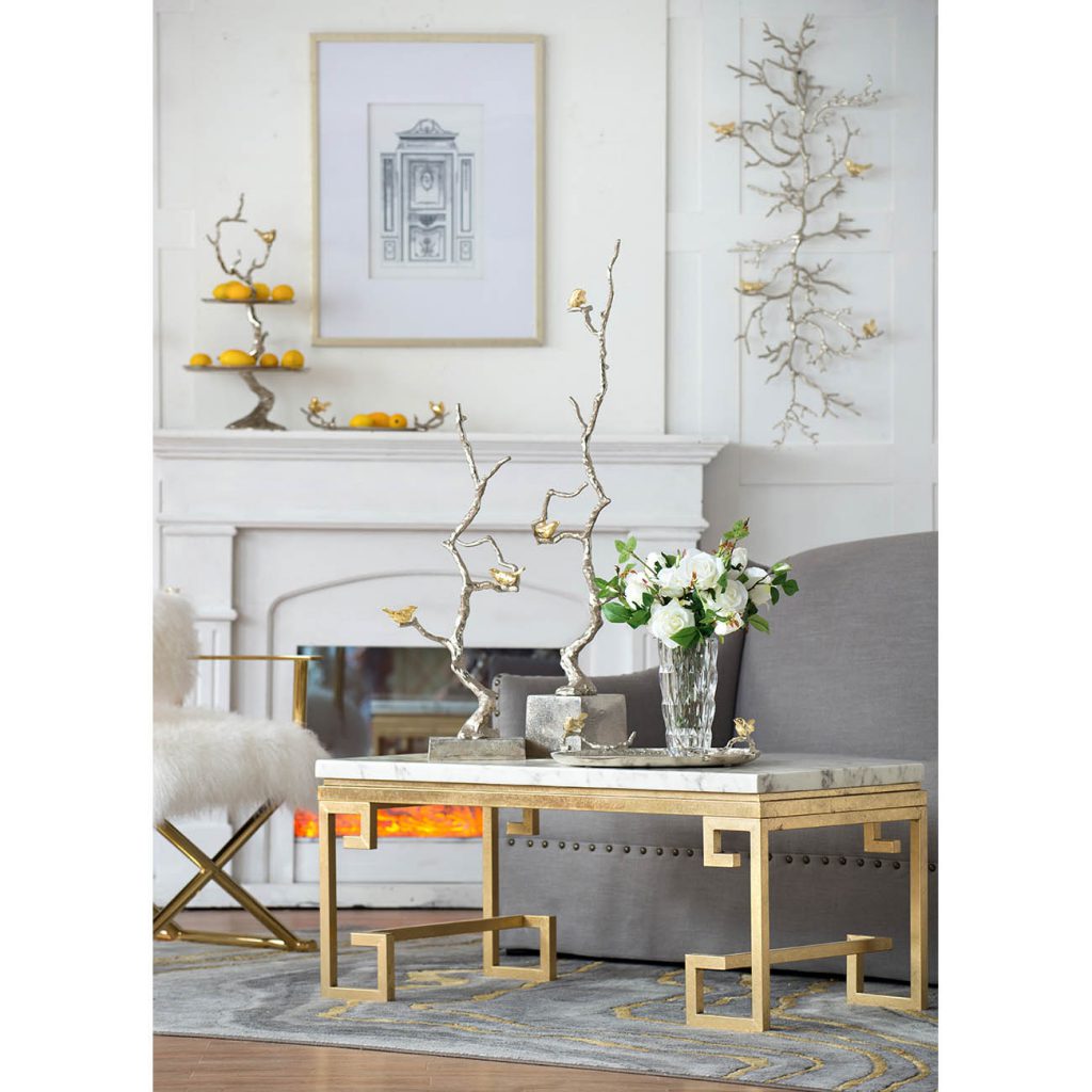 A&B Home Phoenecian Nights Marble Coffee Table