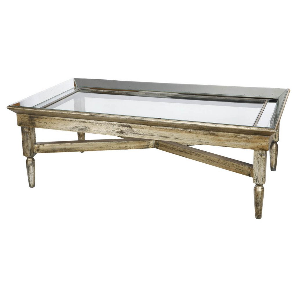 A&B Home Jordan Mirrored Coffee Table