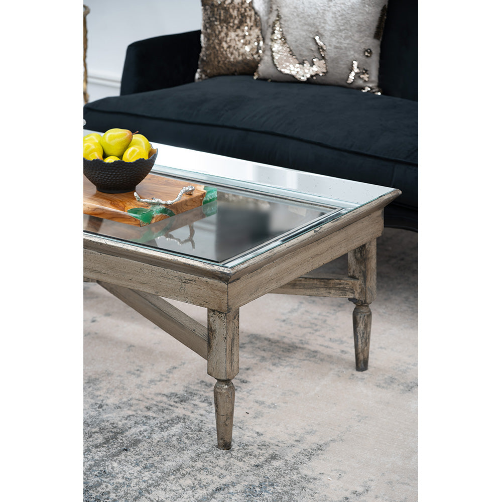 A&B Home Jordan Mirrored Coffee Table