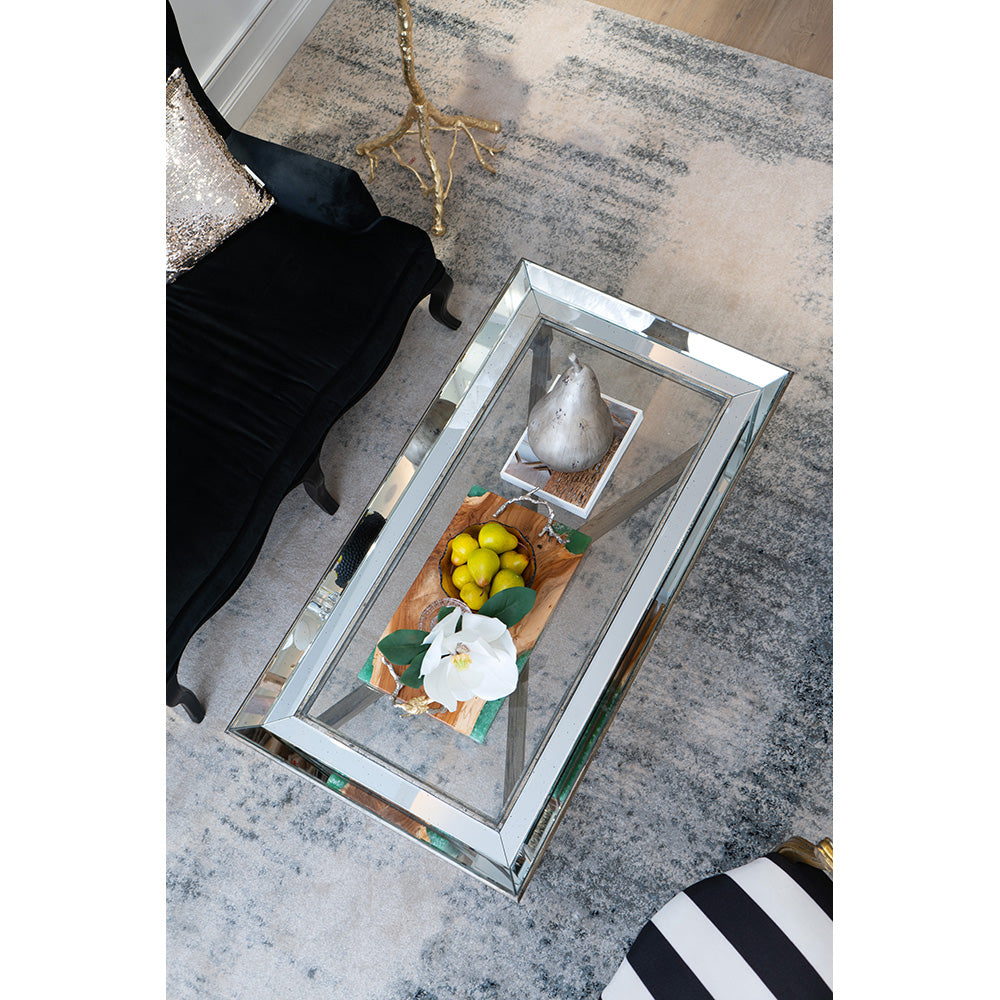A&B Home Jordan Mirrored Coffee Table
