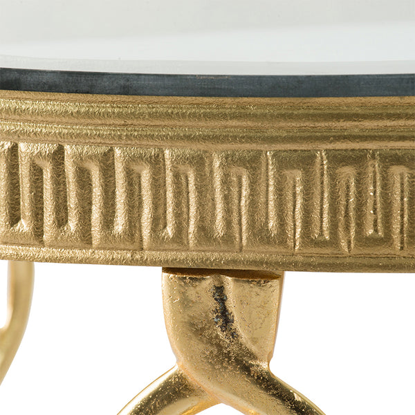 A&B Home Transitional Round Coffee Table With Gold Finish