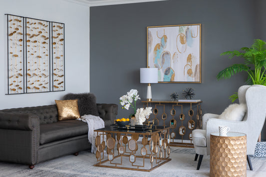 A&B Home Metal Coffee Table With Mirror