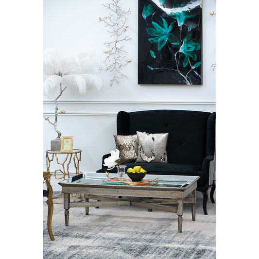 A&B Home Jordan Mirrored Coffee Table
