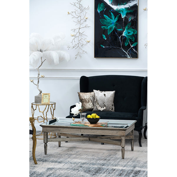A&B Home Jordan Mirrored Coffee Table